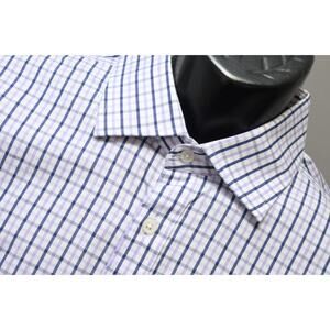 T.M.Lewin Dress Shirt Plaid Button Up Long Sleeve Mens 17.5-38 XL Tall